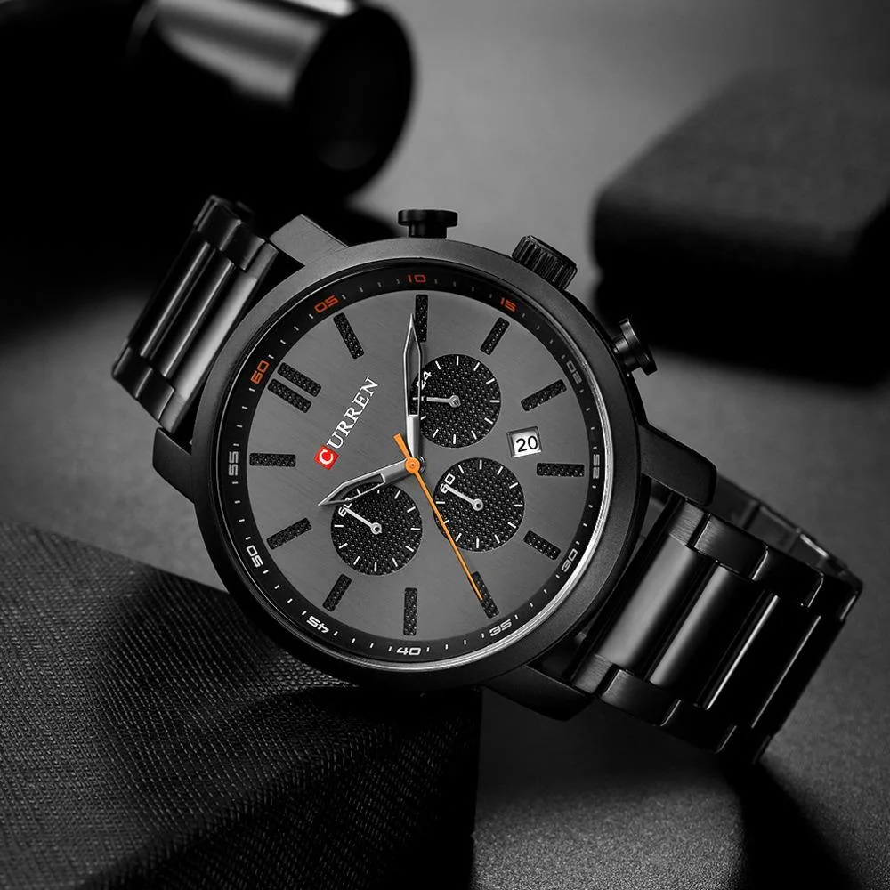 Istro REN-Montre-bracelet à quartz en acier inoxydable pour homme, montre-bracelet simple, montre multifonctionnelle, montre étanche, ceinture,