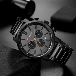 Istro REN-Montre-bracelet à quartz en acier inoxydable pour homme, montre-bracelet simple, montre multifonctionnelle, montre étanche, ceinture, marque supérieure, 30m, 8315