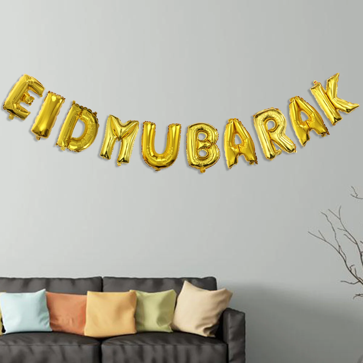 

Eid Mubarak Letter Balloon Bunting Banner 16inch Golden Ramadan Eid Adha Decoration Party Glitter Lustre Reusable Balloon