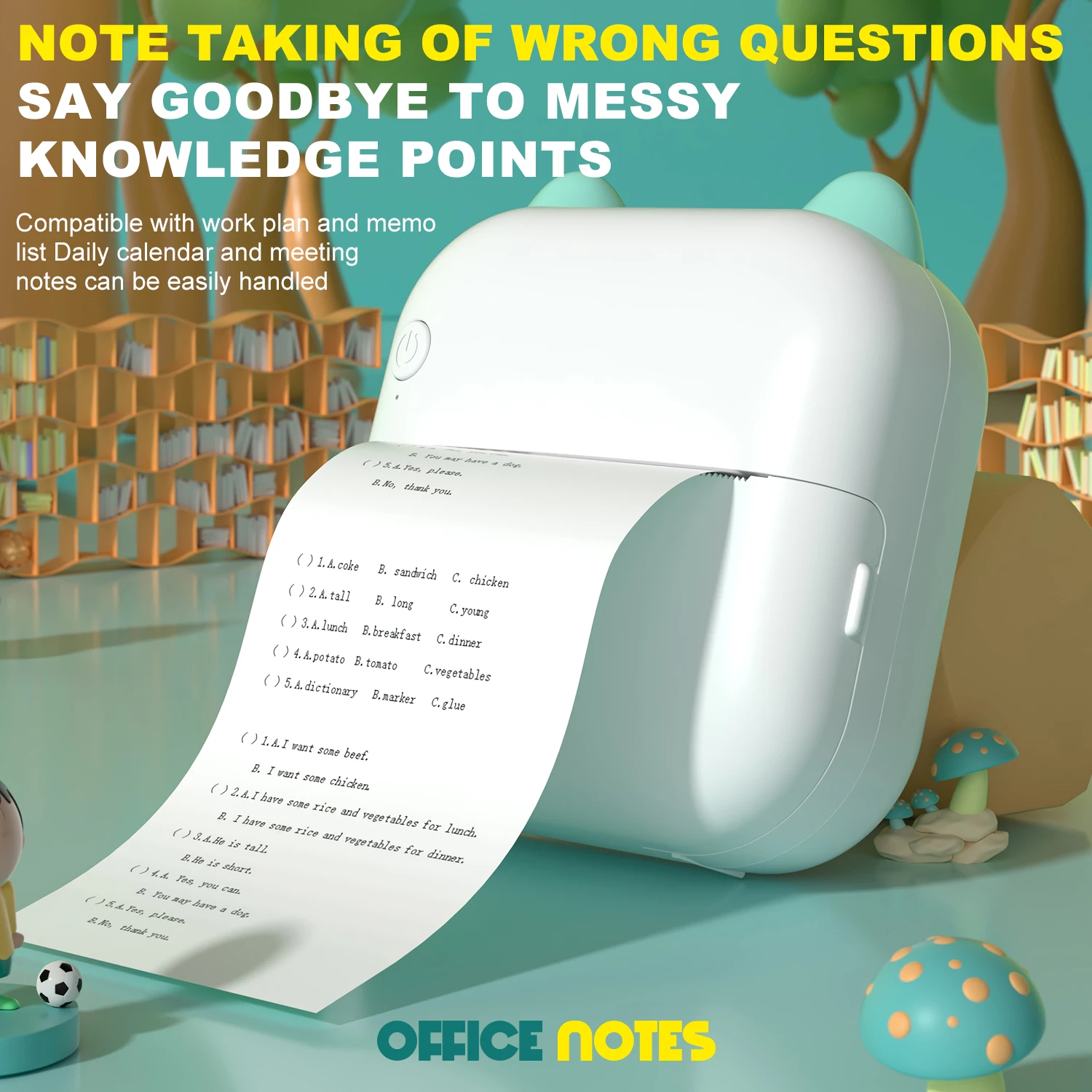 Mini Printer Inkless Thermal Printing Photo Label Note Memo Printing Bluetooth Connected APP Portable Printer Gifts For Children