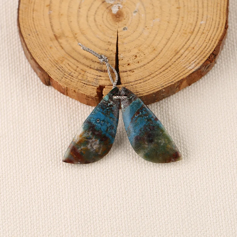 

Серьги-хризоколлы AAA+ B&F для изготовления ювелирных изделий, бусины из натуральных камней ручной работы, камни для изготовления ювелирных изделий