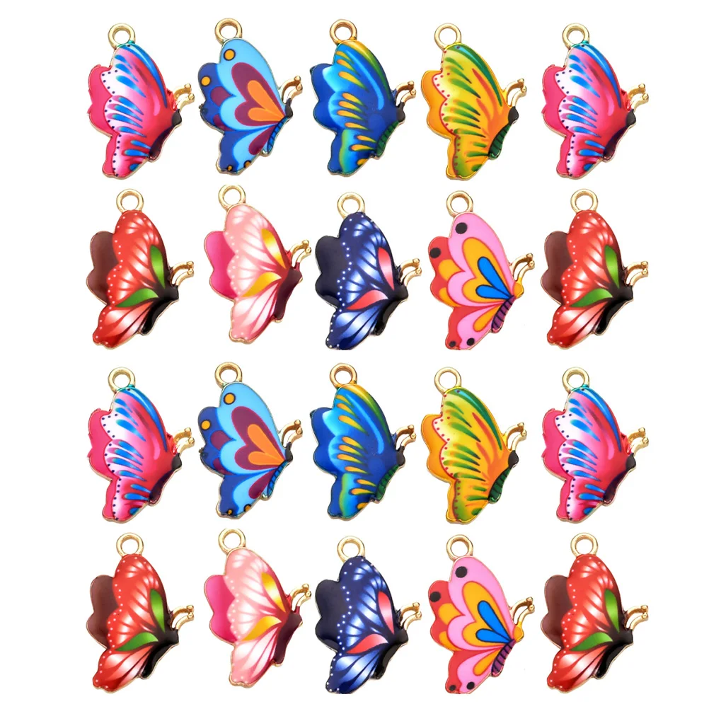 

20pcs Alloy Butterflies Pendant Charms Diy Craft Jewelry Making Accessories Handmade Pendants For Necklace Key Chains Durable