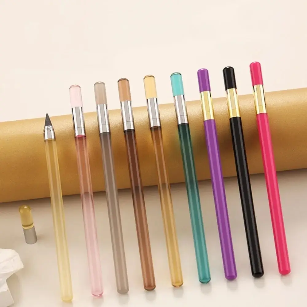 

Technology Unlimited Writing Pencil Transparent Rod HB 0.5mm Eternal Pen Writing Pen Acrylic Mechanical Pencil Office Supplies