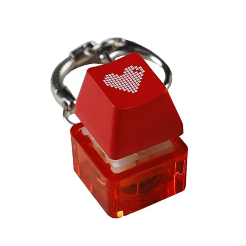 2025 New Clicky Keychain Mechanical Switches Tester LED Light Red Keycap Stress Relief