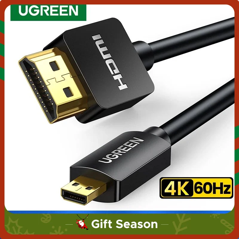 UGREEN Micro HDMI-kompatybilny kabel 4K/60Hz z efektem 3D Micro HD na HD męski na męski do projektora GoPro Sony kompatybilny z HDMI Micro