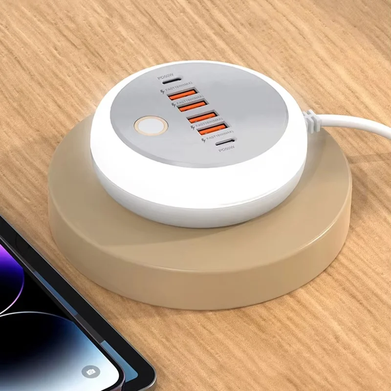 6 Ports USB Charger 50W Multi Ports Fast Charging Station Type C Wall Adapter For iPhone Xiaomi Huawei EU US UK Plug USB Output