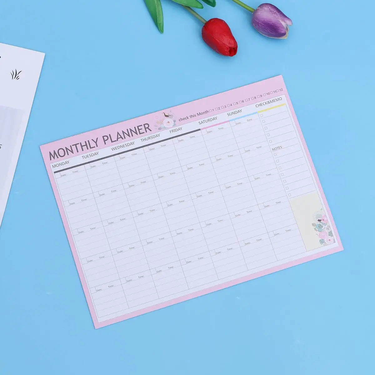 20 Sheets Calendar Organizer Agenda Schedule Monthly Planner Number Book Paper Notebook