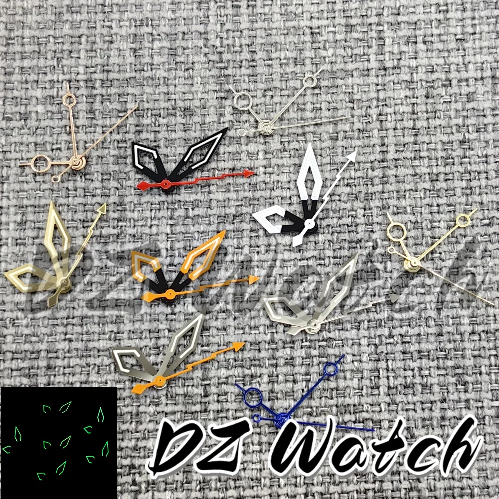 DZ Watch Hand Contrast Black White Black Orange Silver Gold Color Watch Pointers Green Glow Fit NH35 PT5000 Movement Watch Parts
