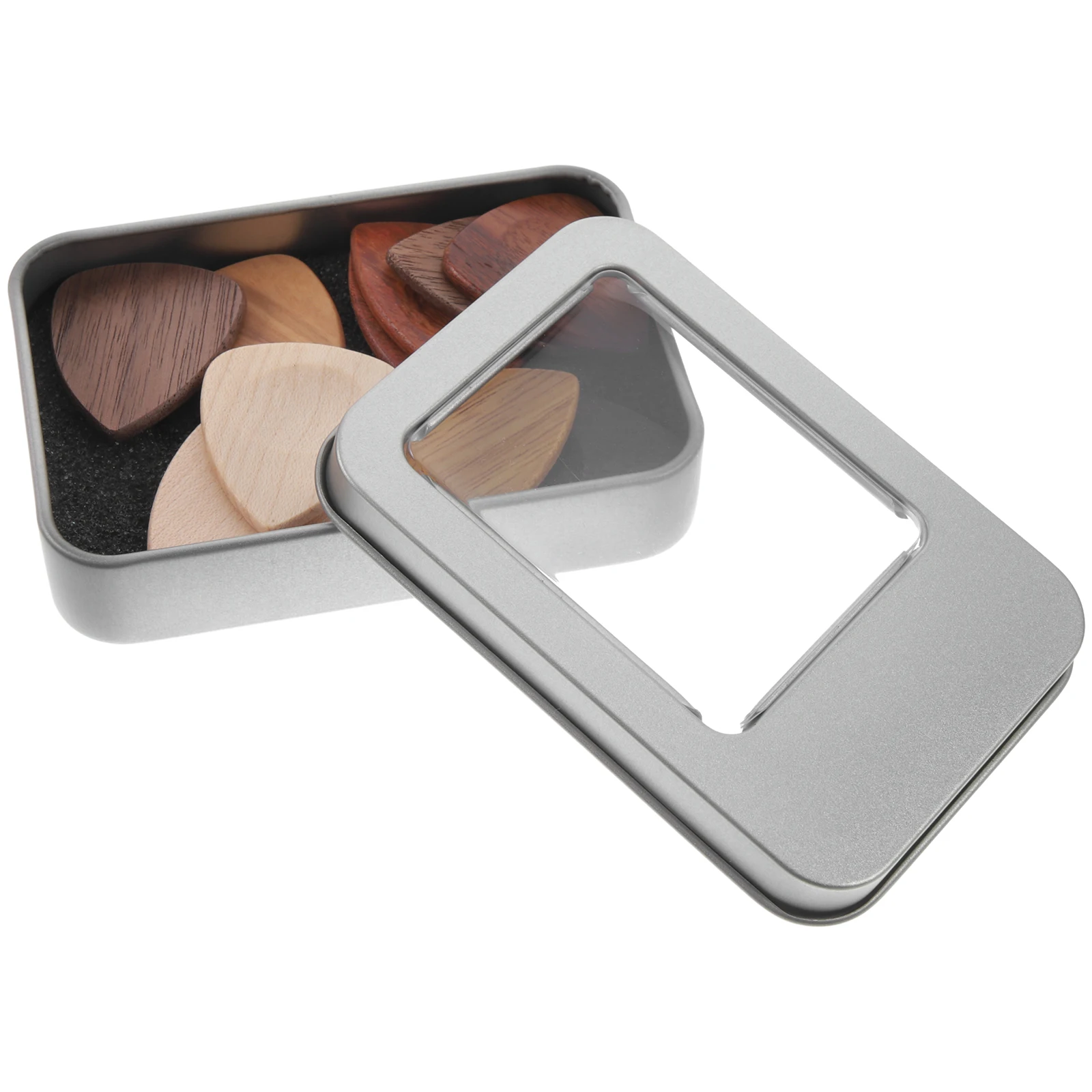 

Wooden Pick Set Guitar Picks Beginner Musical Instrument Plectrum Case Accessories Thumb