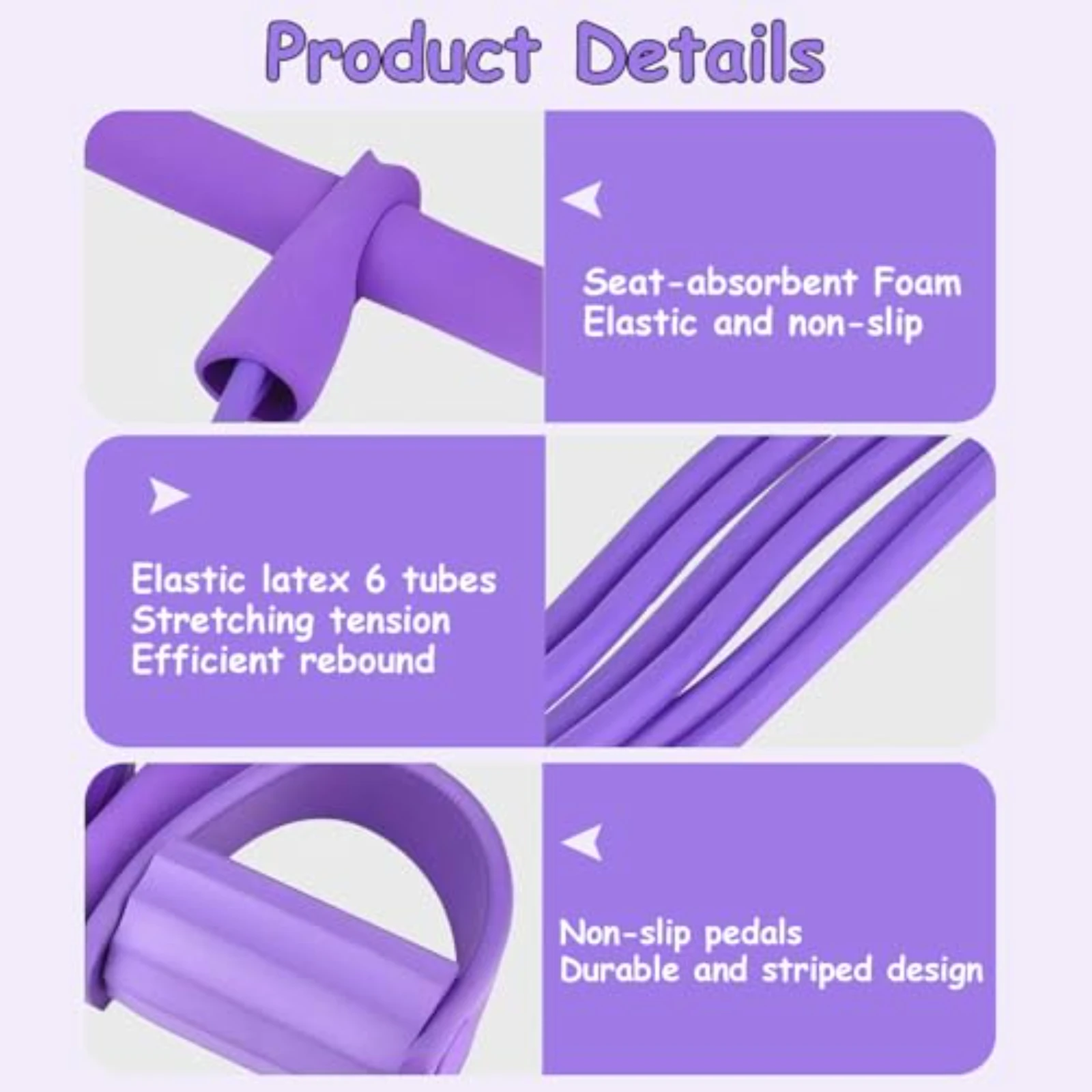 6 أربطة مقاومة لليوجا المرنة، تمرين كامل الجسم، تنحيف الخصر والذراع والساق، معدات لياقة بدنية متينة #2