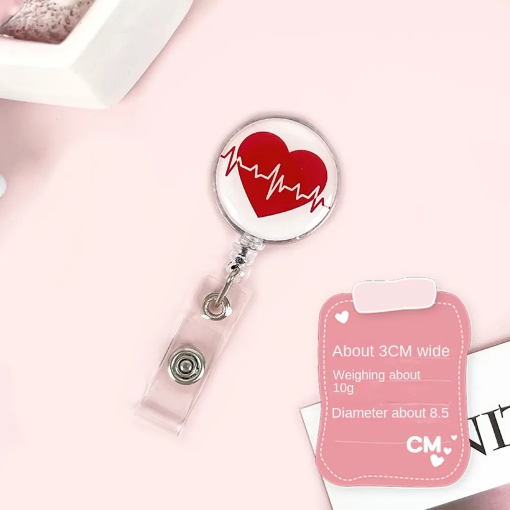 ง่ายต่อการดึงหัวเข็มขัดพยาบาล Retractable Badge Reel เรียบง่าย ID Card อุปกรณ์เสริมพยาบาล ID Card คลิปแฟชั่นน่ารัก