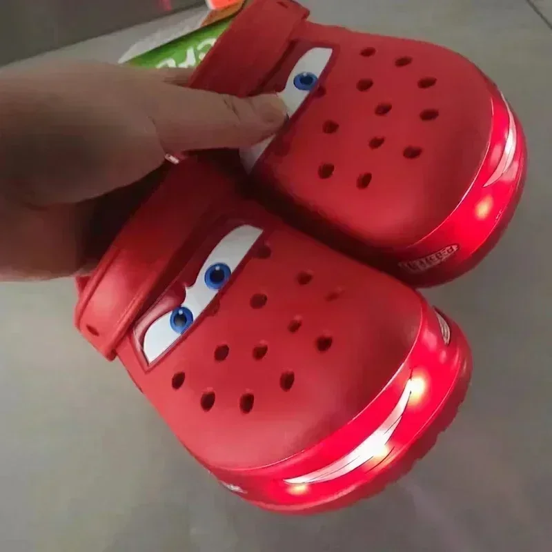 Zapatillas de playa de Rayo Mcqueen Pixar para niños, antideslizantes, impermeables, dibujos animados, piscina, coche, No95