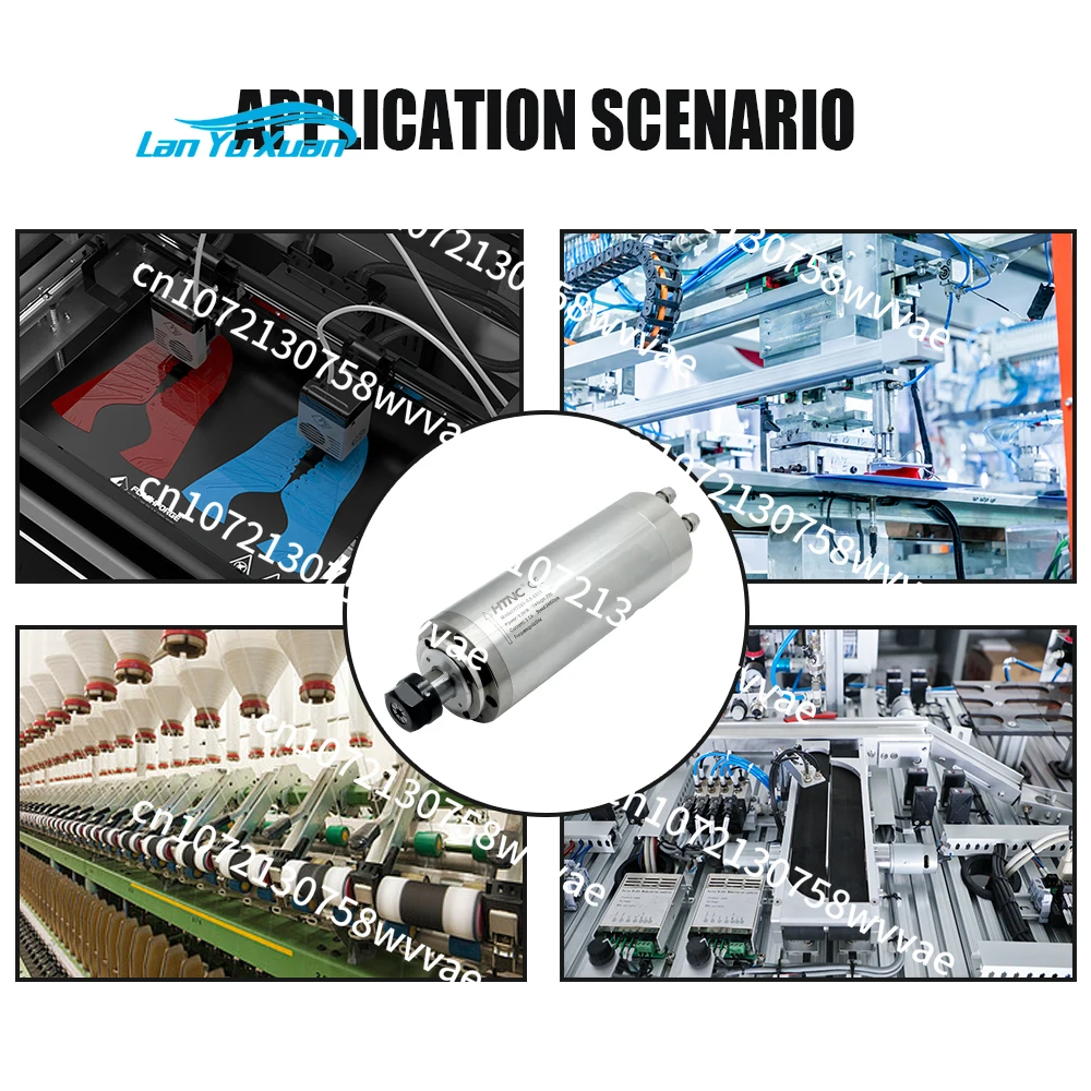 Water Cooling 2.2KW 1.5kw 0.8kw CNC Spindle Motor 110v / 220v  2200W 1500w 800w 400hz Round Spindle 24000RPM For CNC view 3