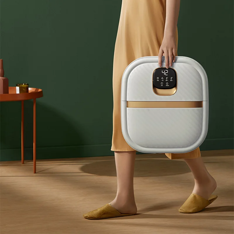Masajeador de pies plegable portátil pedicura plegable burbuja de calor vibrante pie Spa baño masajeador estera de masaje de pies