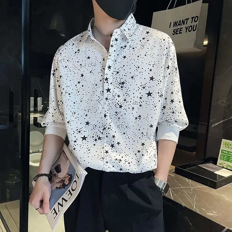 

Male Shirts Funny Dot Hip Hop Black Men's Shirt Cheap Things With Wholesale Summer Normal Collar Sale Cool Casual Tops Xxl I