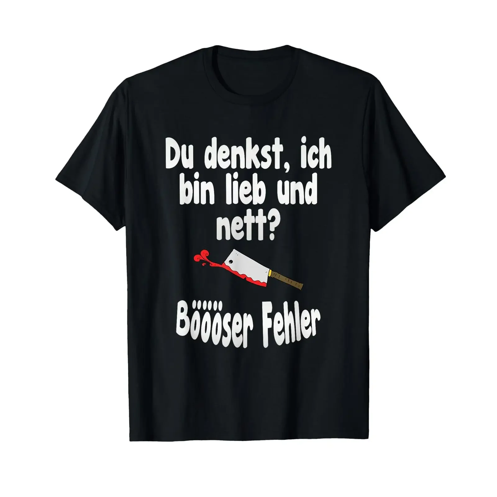 Du denkst ich bin lieb und nett Evil Flutter T Shirt black s vintage Washed fashion designer clothes Versatile Breathable