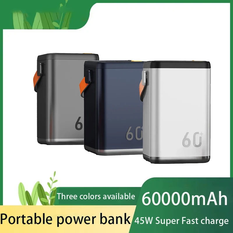 

PD45W 60000 мАч Power Bank со светодиодной подсветкой PD Быстрое зарядное устройство большой емкости Портативная внешняя батарея Powerbank для iPhone