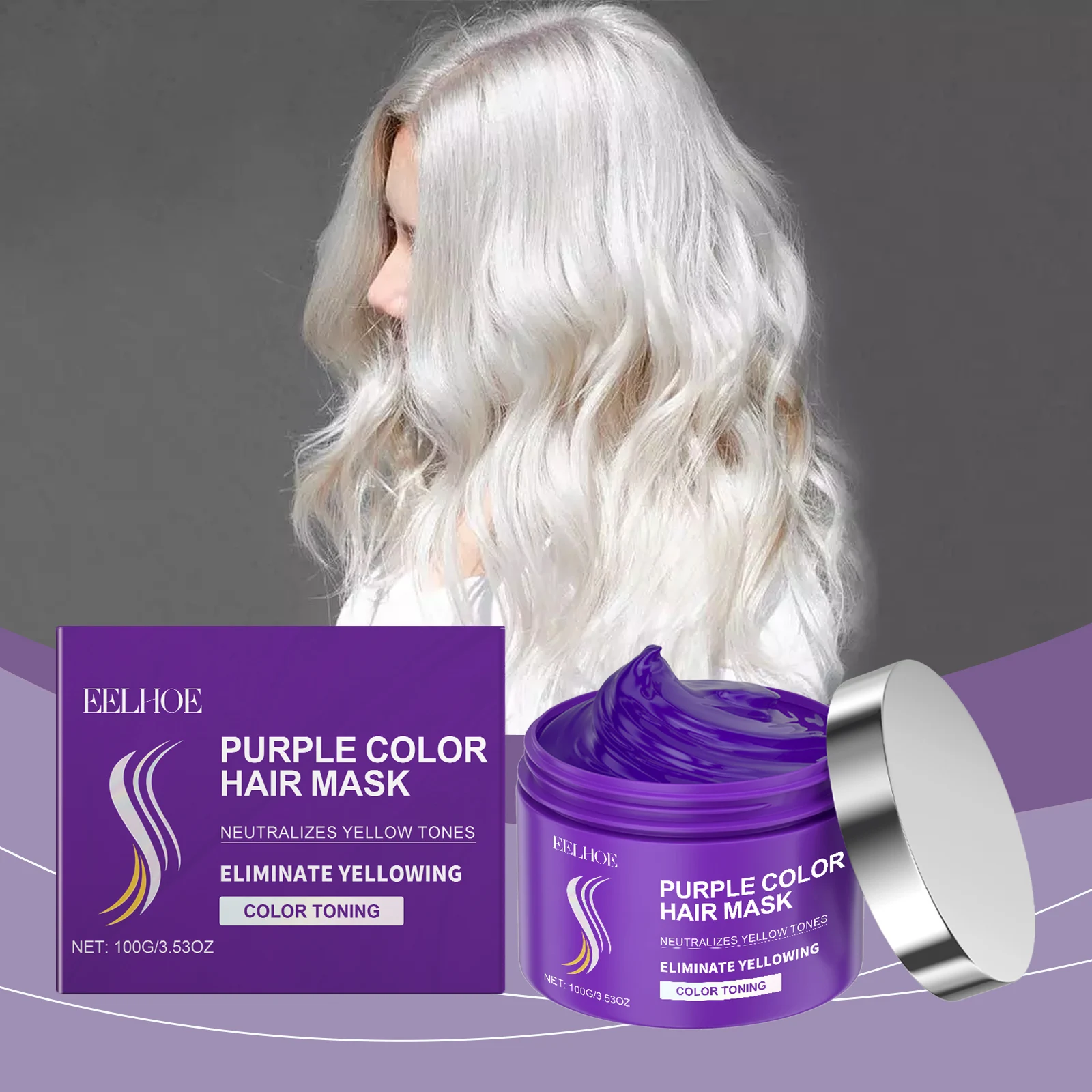 Purple Repairs Hair Mask Collagen Keratin Treatment Hairs Conditioner Hair Essential Oil Nourishing Repair Dry Damaged Hair Care