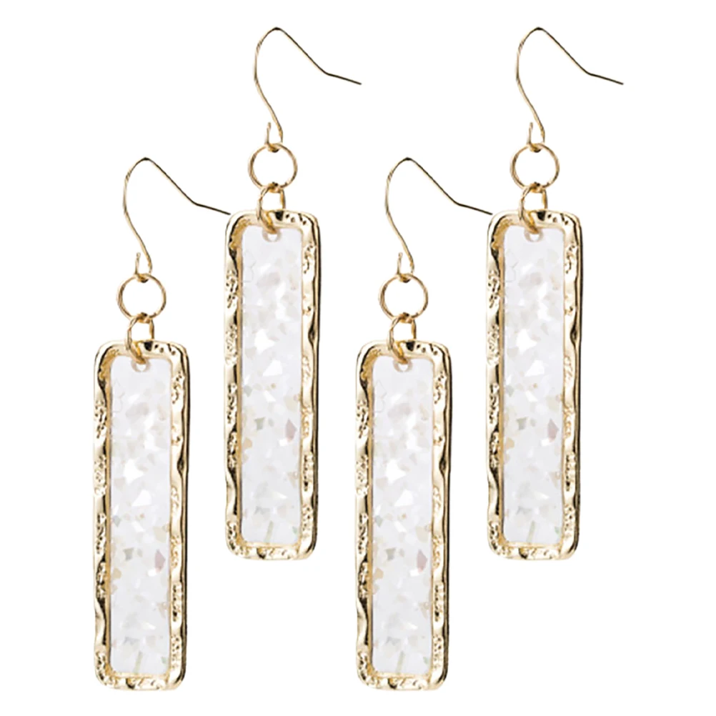 

Rectangular Stud Earrings Fashion Alloy Women Earings 2 Pairs Unique Design Versatile Shape Sturdy Build Fine Craftsmanship
