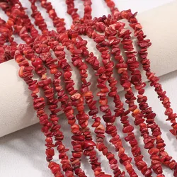 JHNBY Red coral Irregular Gravel beads Natural coral 86cm strand Freeform Chips stone Jewelry bracelet making DIY Accessories