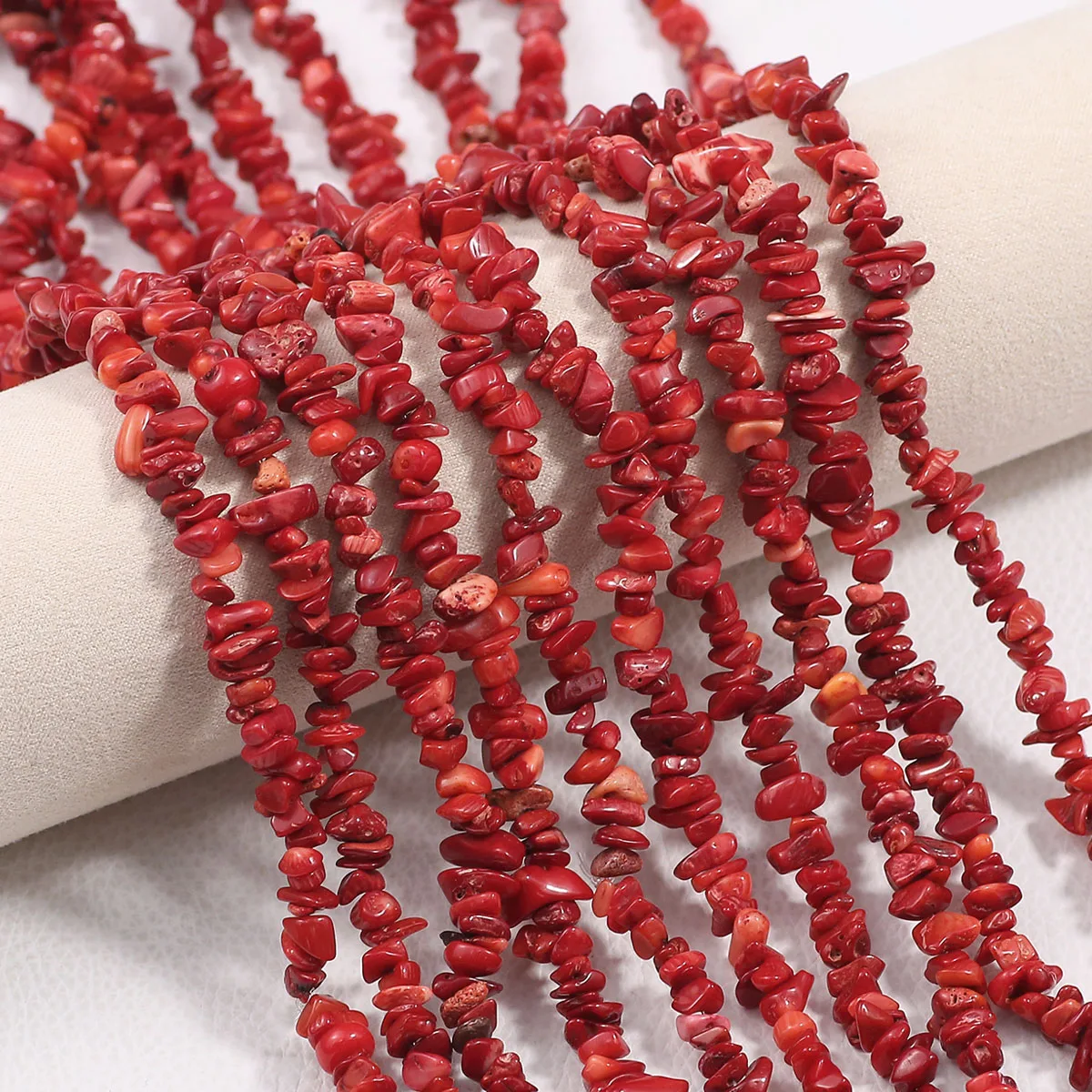 JHNBY Red Coral Irregular Gravel Beads Natural Coral 86cm Strand Freeform Chips Stone Jewelry Bracelet Making DIY Accessories