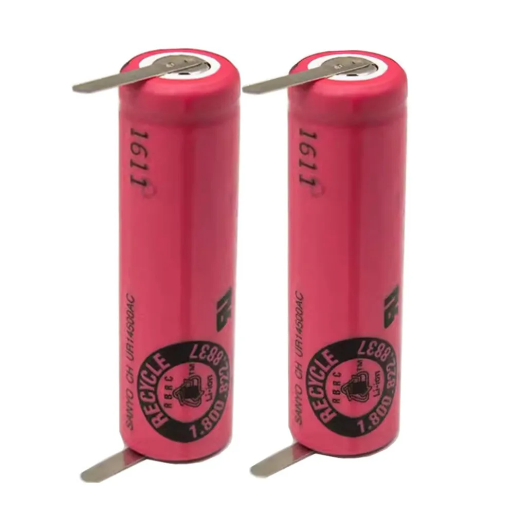 2 unids/lote 740mAh 3,7 V Sanyo UR14500AC batería de cepillo de dientes eléctrico para cepillos de dientes Braun Oral-B iO4, iO5 iO6, iO7, iO8, iO9, iO10