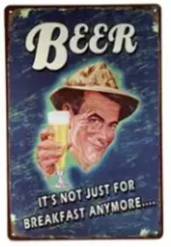 Beer It's Not Just For Breakfast Anymore metal sign Man Cave Home Bar 20x14cm