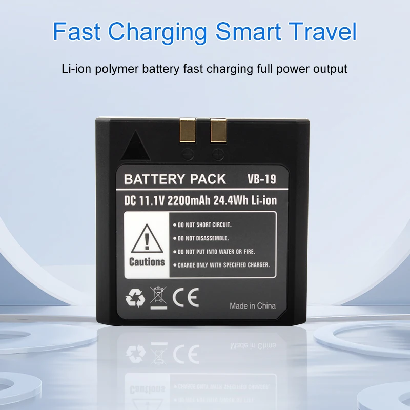 VB19 pengganti baterai 11.1V 2200mAh, untuk Godox VB18, untuk Godox V850 V850II V860 V860II NEEWER TT850 TT860 Speedlite lampu kilat kamera