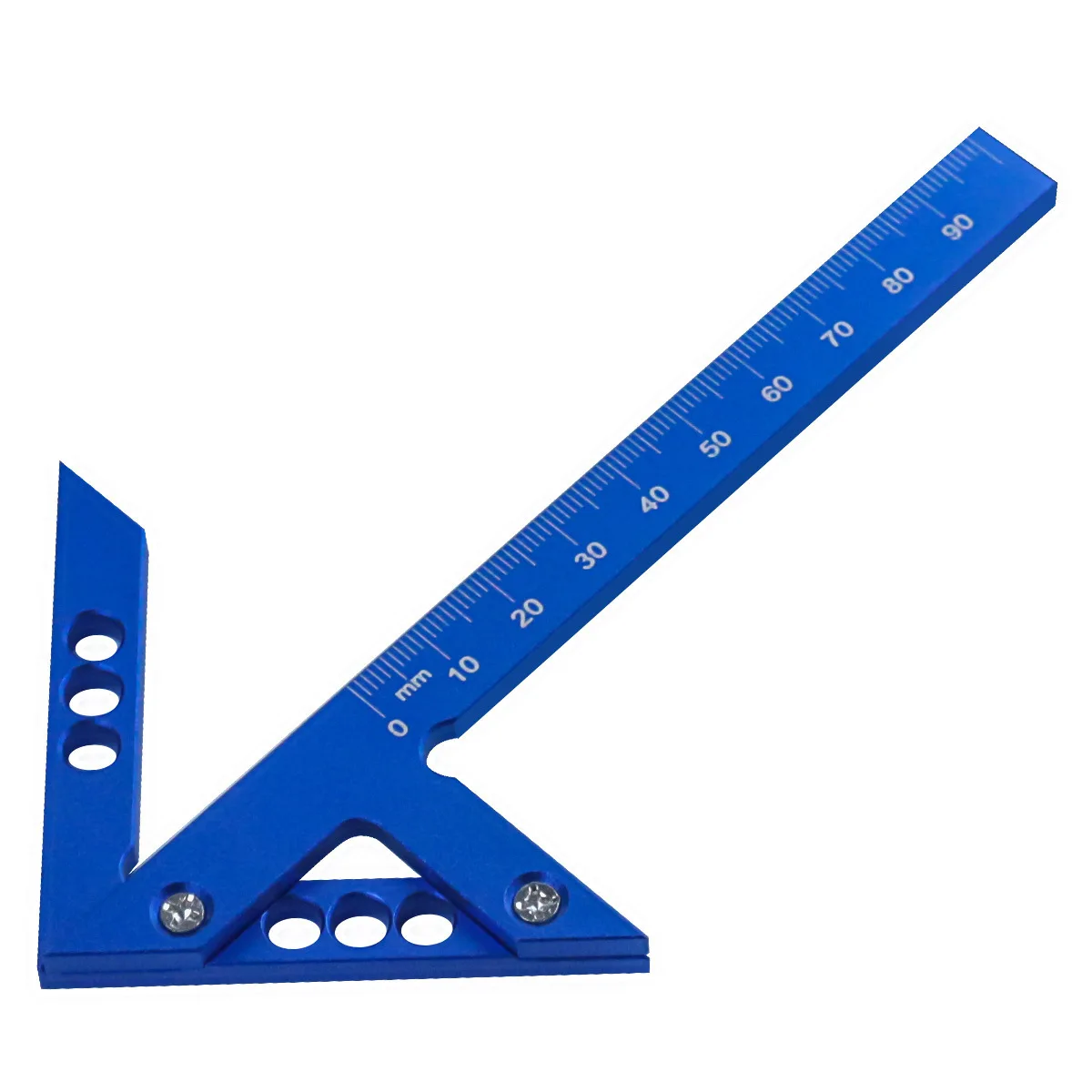 

Triangular ruler marking aperture 45/90 degree right angle line, marking measuring tool center detector woodworking line