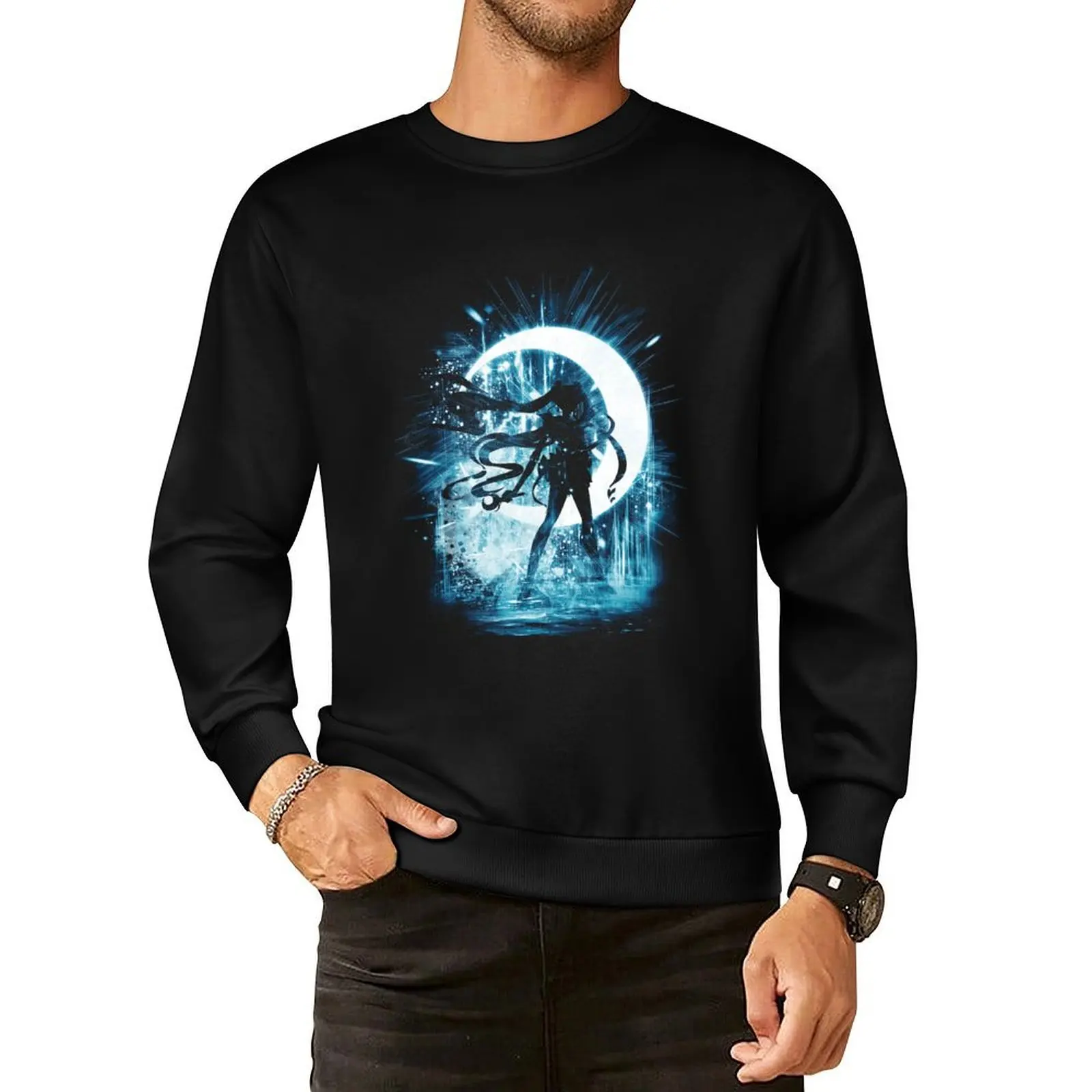 

moon storm Pullover Hoodie japanese style anime clothing sports sweatshirt man
