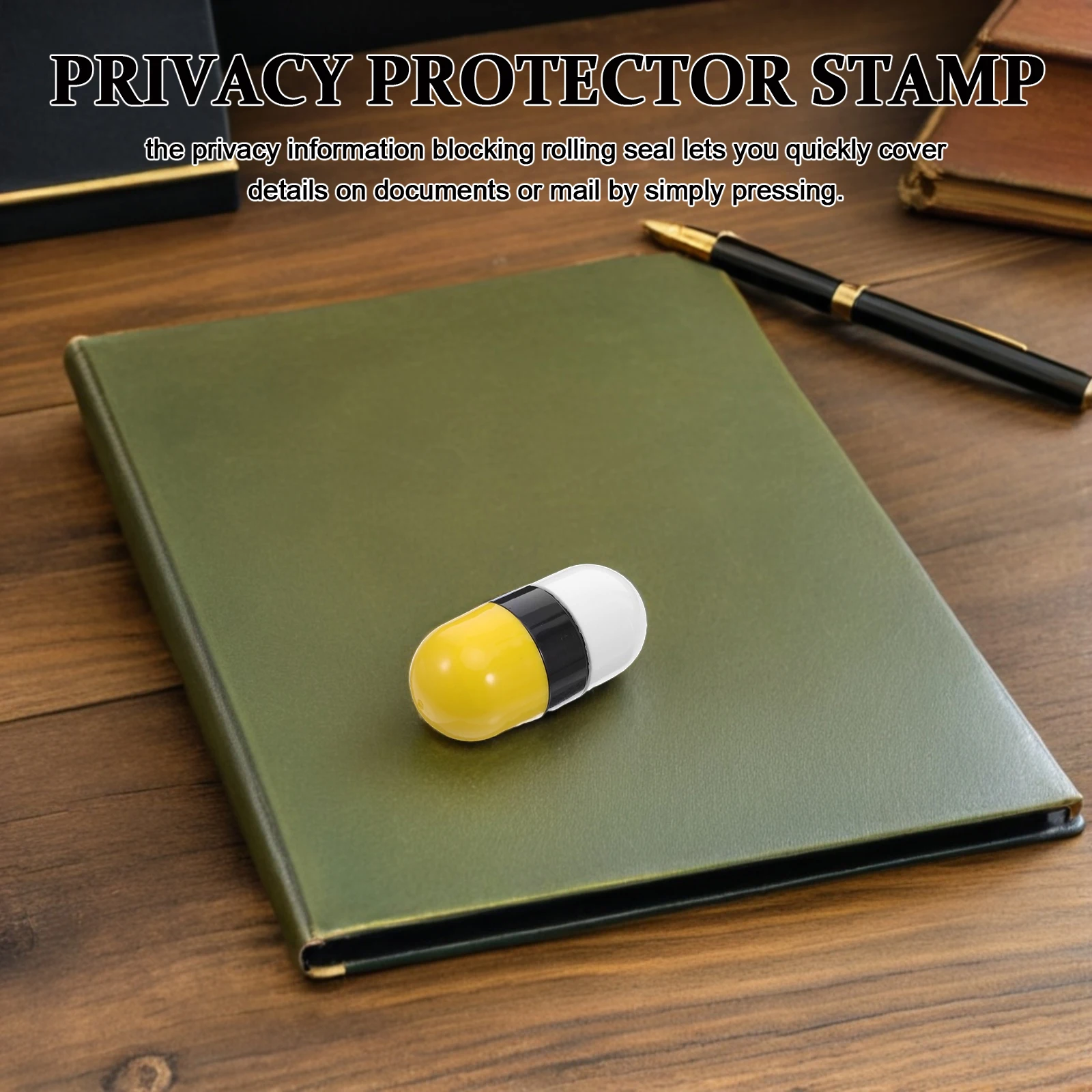 2pcs Dual Head Privacy Roller Stamp Wide Security Ink Roller For Address Blocker Confidential Document Redacting Id Guard Data