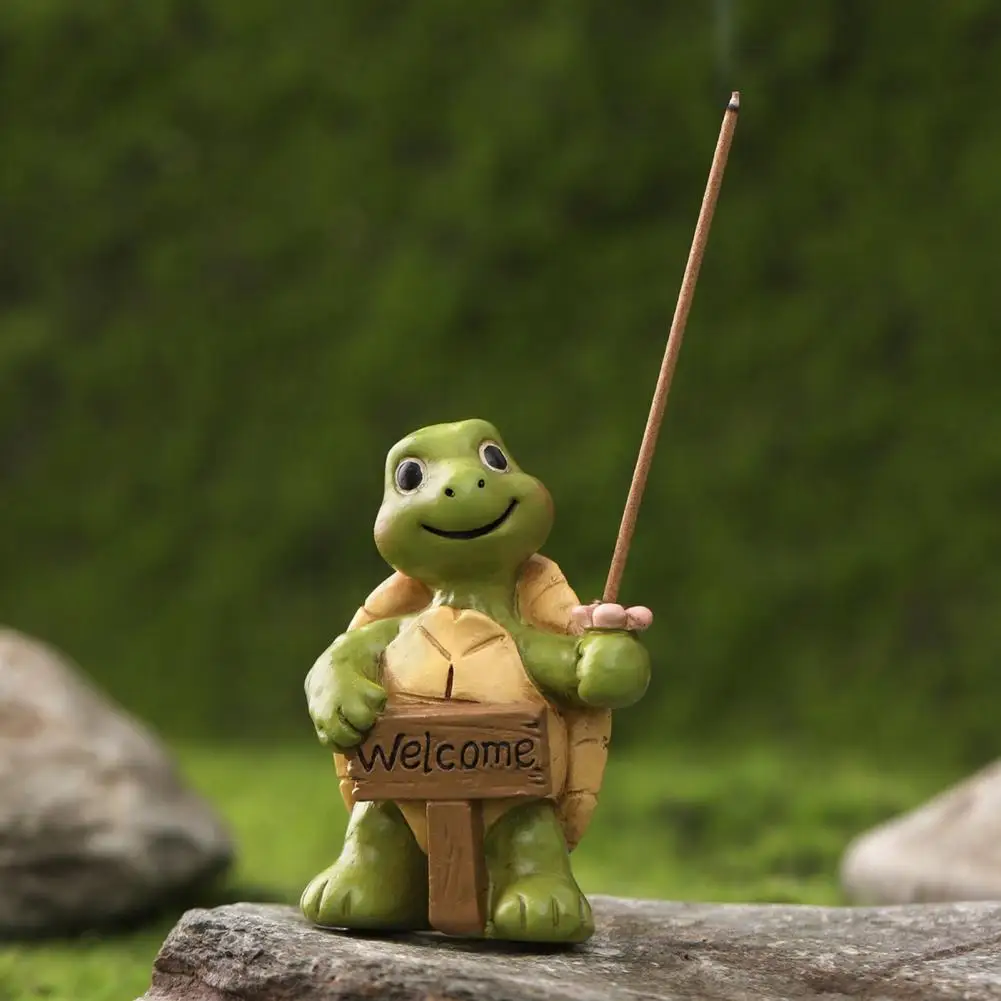 Tower Incense Burner Resin Incense Holder Turtle Figurine Waterproof Decorative Garden Ornament Small Sunproof Micro Landscape