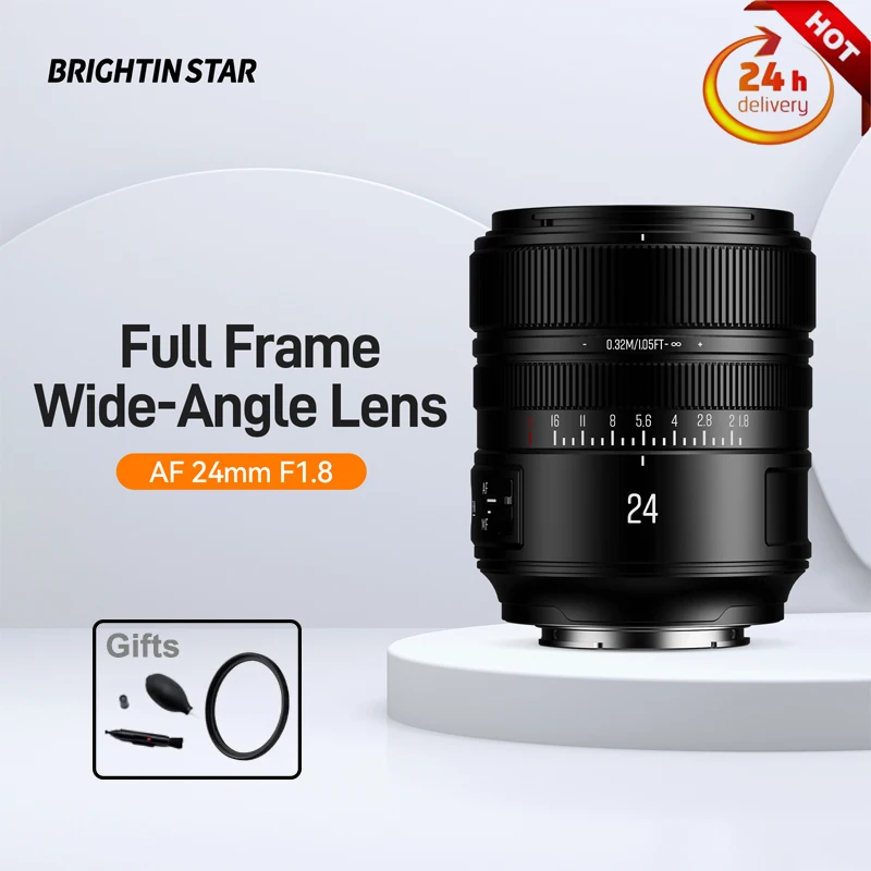 

Brightin Star AF 24 мм F1.8 полнокадровый человеческий портретный объектив с фиксированным фокусом для камеры Sony E/Nikon Z с креплением