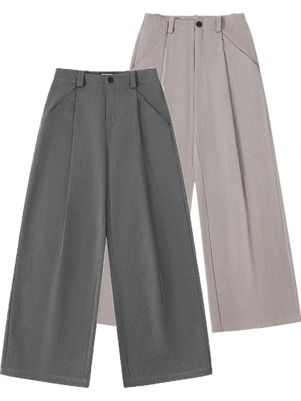 

Мужские летние тонкие брюки-палаццо свободного кроя, универсальные, для офиса и повседневной носки, с эффектом стройности, длинные, повседневные