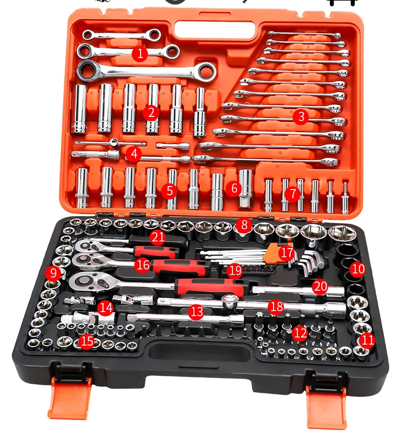 Tool Set Hand Tools for Car Repair Ratchet Spanner Wrench Socket Set Professional Bicycle Car tire Repair mechanical Tool Kits