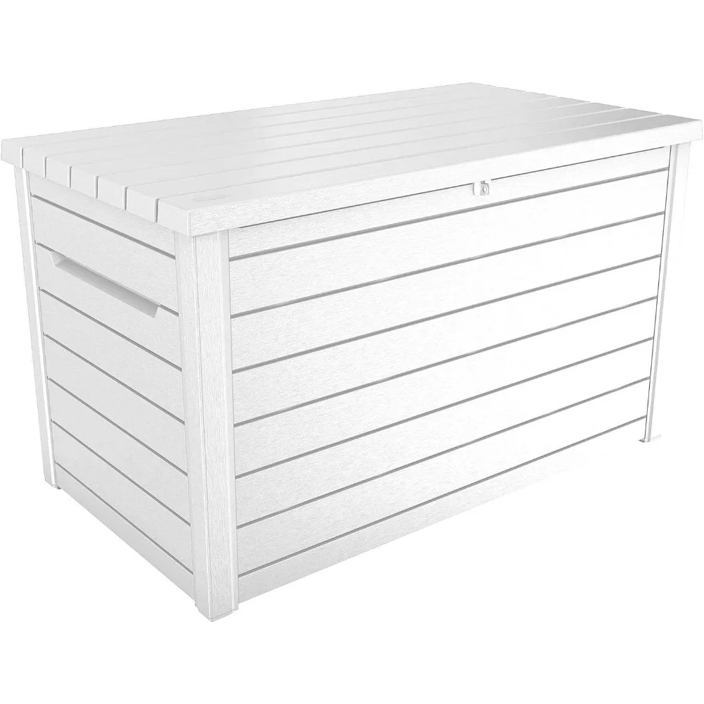 

230 gallon deck storage box, outdoor terrace container~white