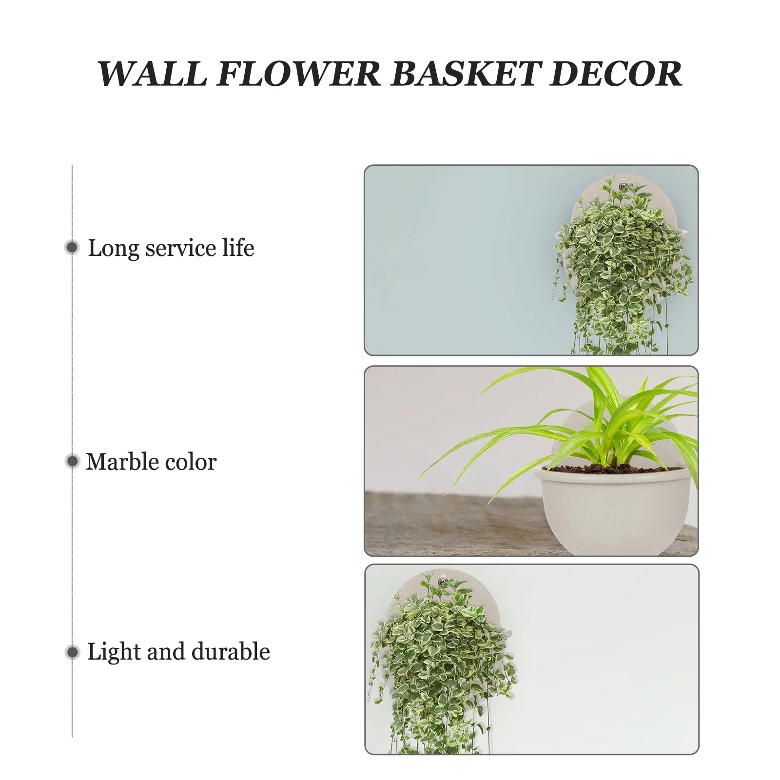 

Wall-mounted Plastic Flower Pot Hanging Mini Flowerpot Planter Holder Decorations Balcony Bucket Basket for Adeciva