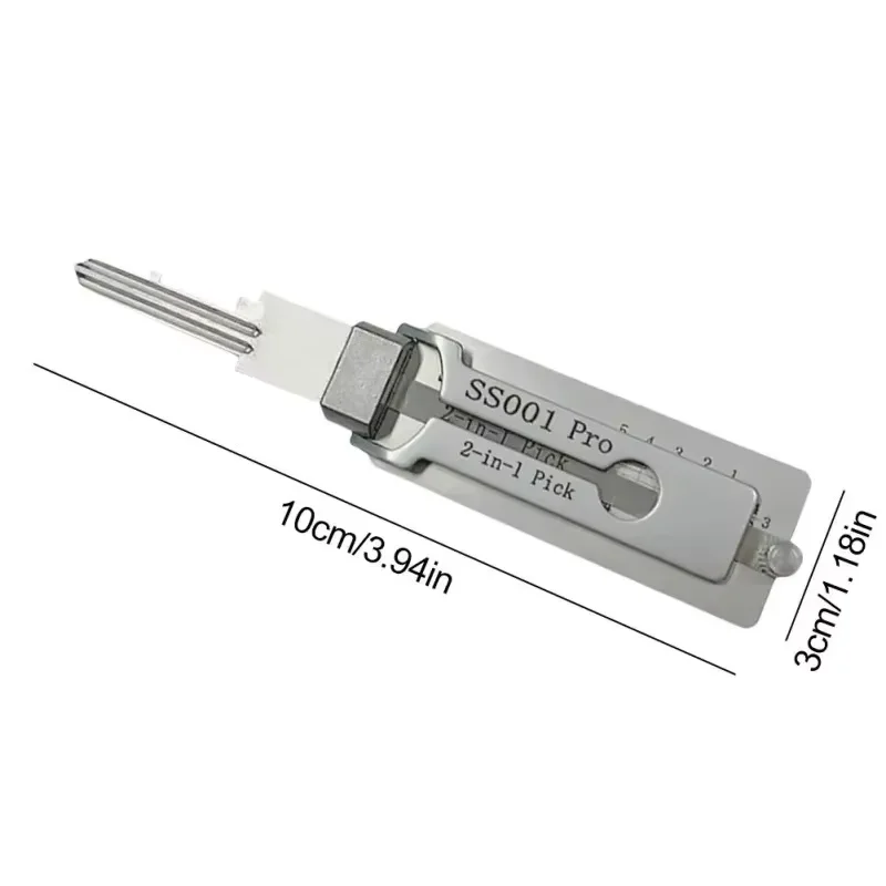Lishi Picks Picking SS001 SS002 2 in1 Locksmith Tools Master Key Decoder Micha Decoder Hooks Topolines To Open Locks