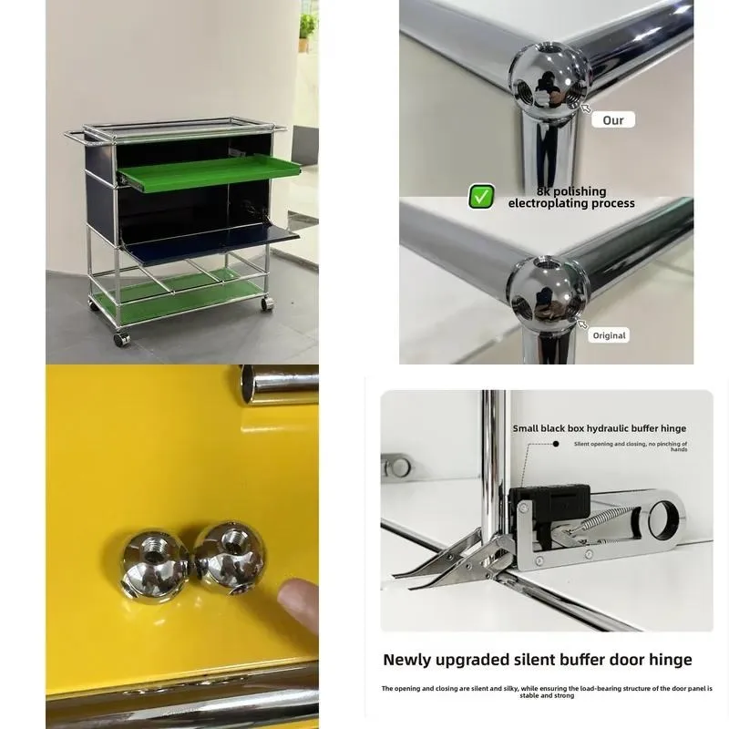 High Quality Modular Stainless Steel Sideboard Customizable Storage Cabinet for Living Room Office Furniture