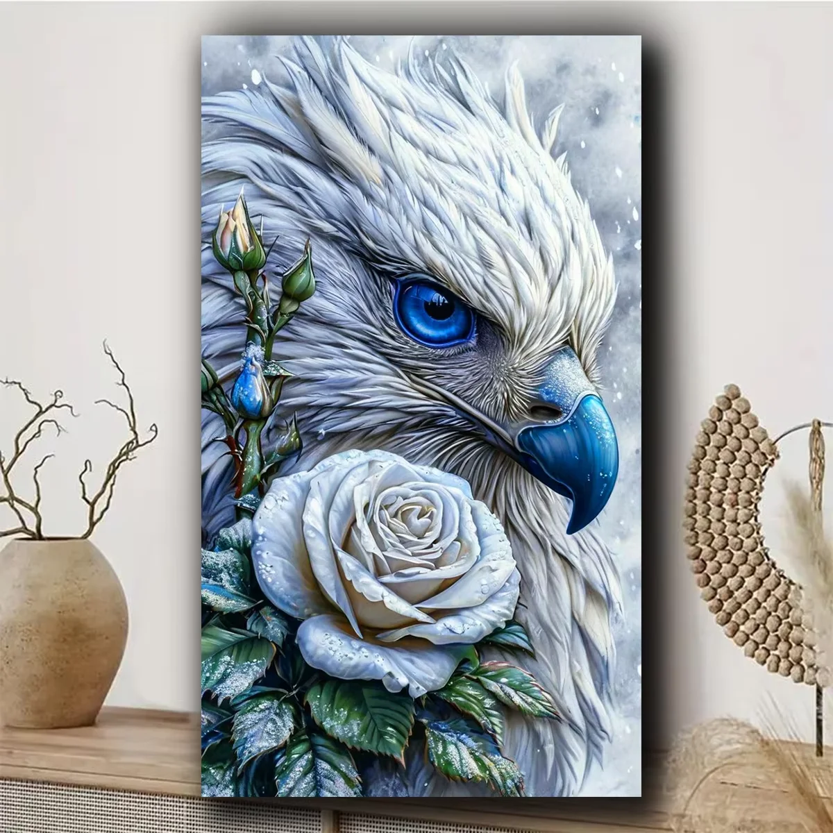 Amazing Eagle Flowers Full Square Round DIY Diamond Painting Set,New 2026 Diamond Art Mosaic Halloween Handmade Home Decor