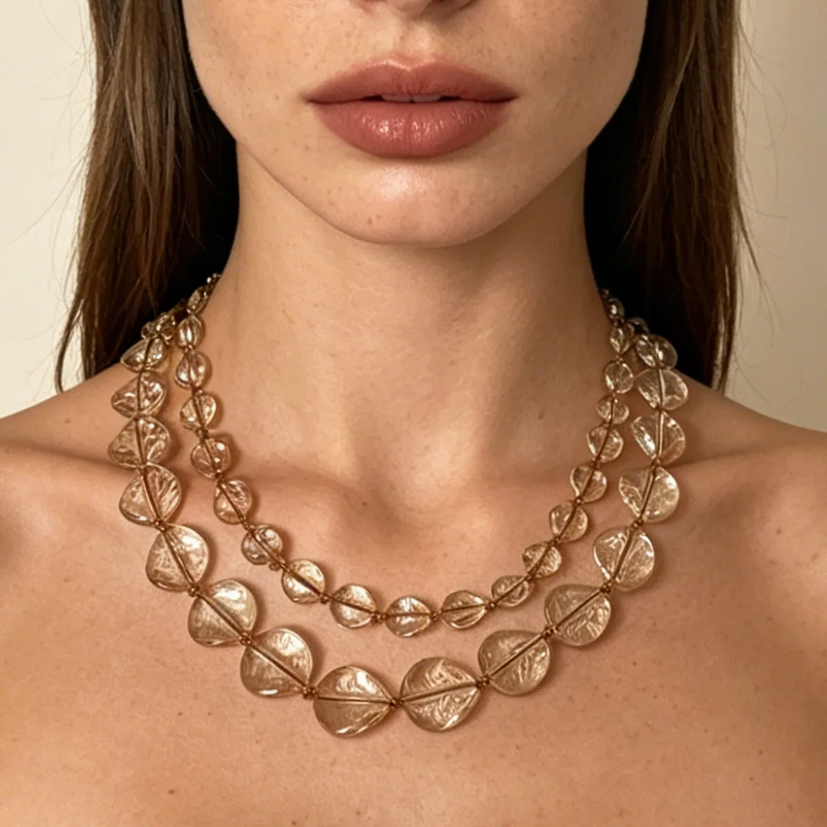 Transparent Design Irregular Resin Beaded Choker Necklaces for Women Minimalist Elegant Statement Jewelry Neck Accessories