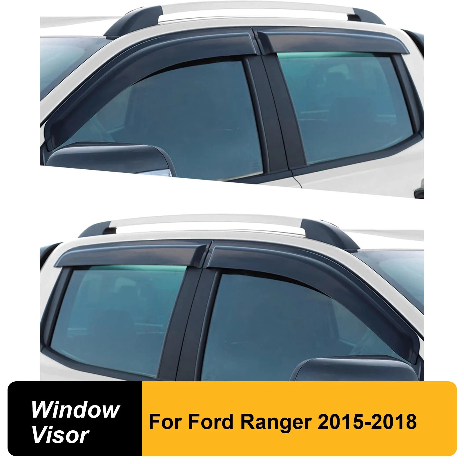 

Side Window Visor Vent Deflector Weathershield for Ford Ranger T7 2015 -2018 Wildtrak XLT XLS XL Double Cabin Accessories