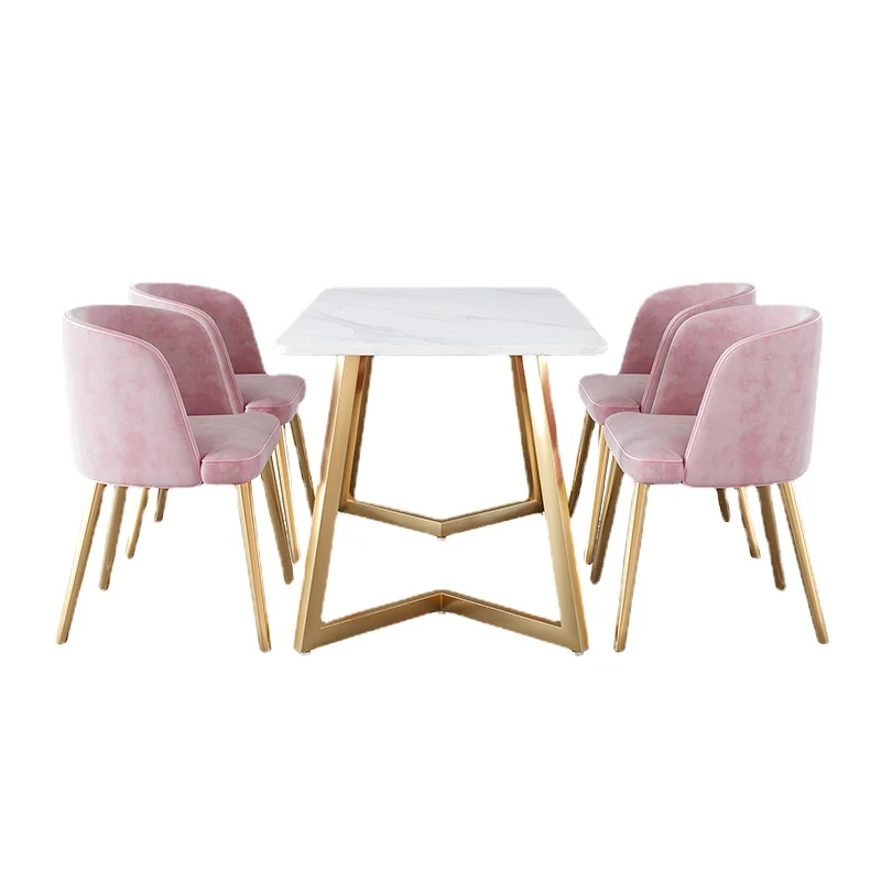 

YY Household Small Apartment Dining Tables and Chairs Set Modern Minimalist Stone Plate Dining Table