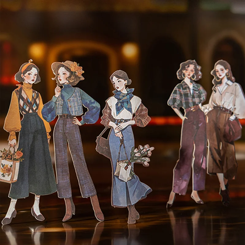 

Набор наклеек «Мистер Бумага», «Современные красавицы», 100 шт., наклейки на твердые карты с винтажной тематикой персонажей для украшения журнала и чехла для телефона