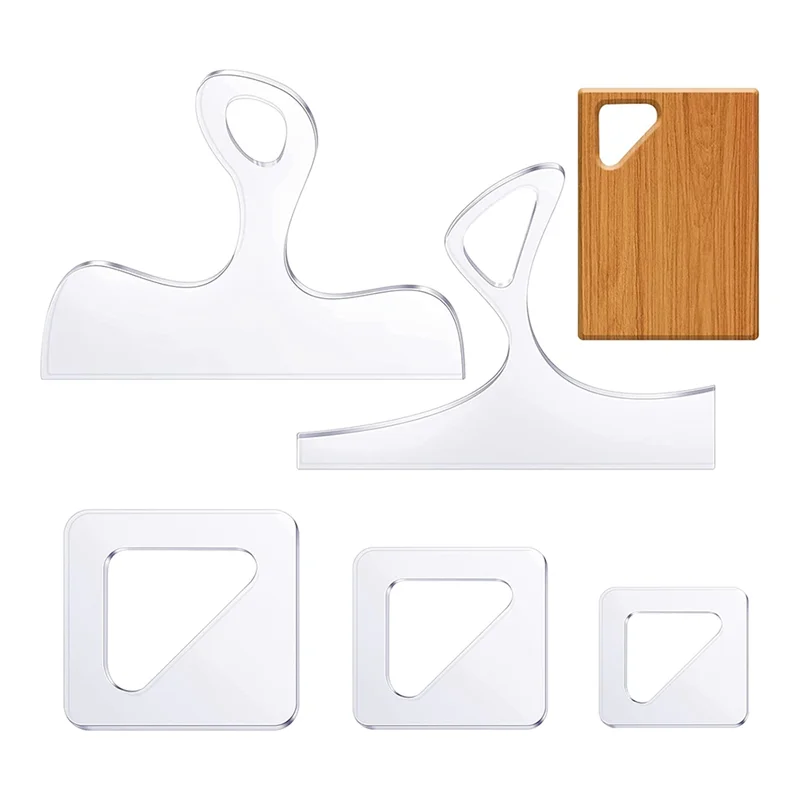 5 Pcs Router Templates for Woodworking Acrylic Templates Angled Curvy Tracing Stencils Guide Tools for Kitchen