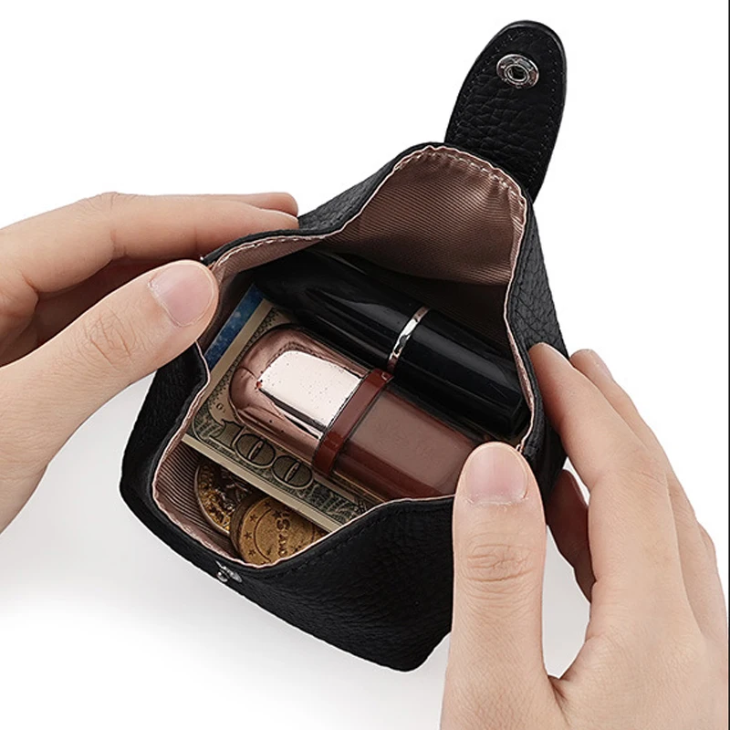 여성을 위한 뉴 레트로 소가죽 미니백 동전 지갑 이어폰 립스틱 보석 정리용 휴대용 스타일리시 소형 수납 가방