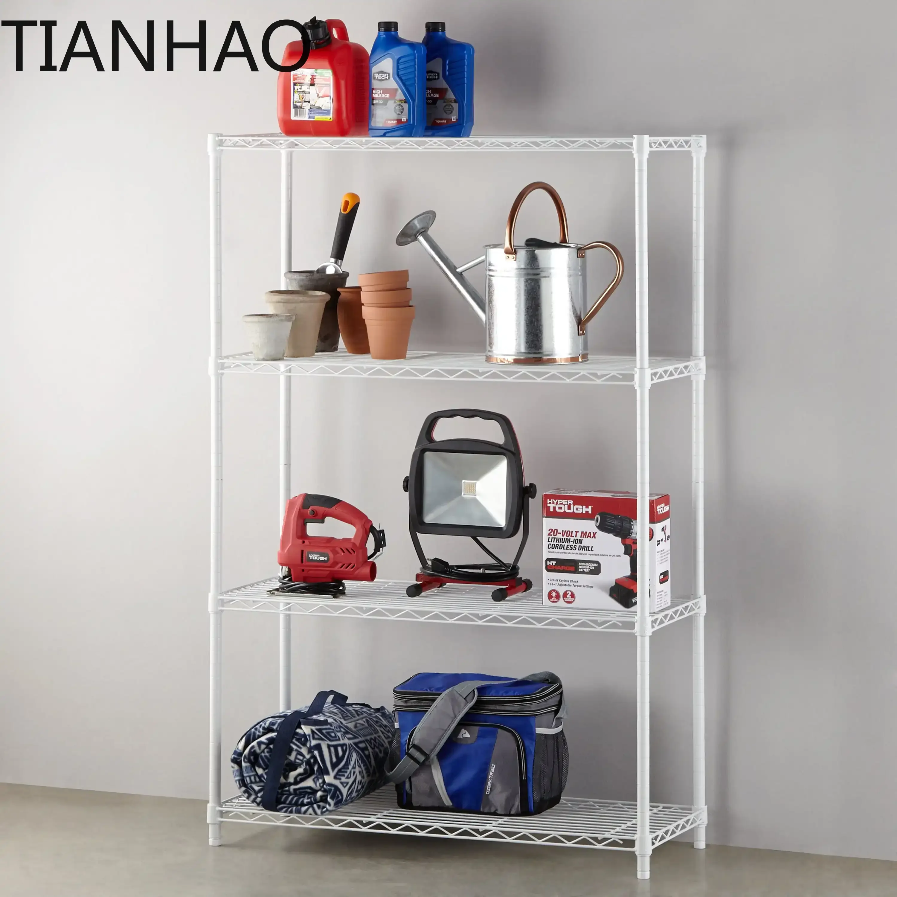 Commercial White Wire Shelf 4 Tier 54