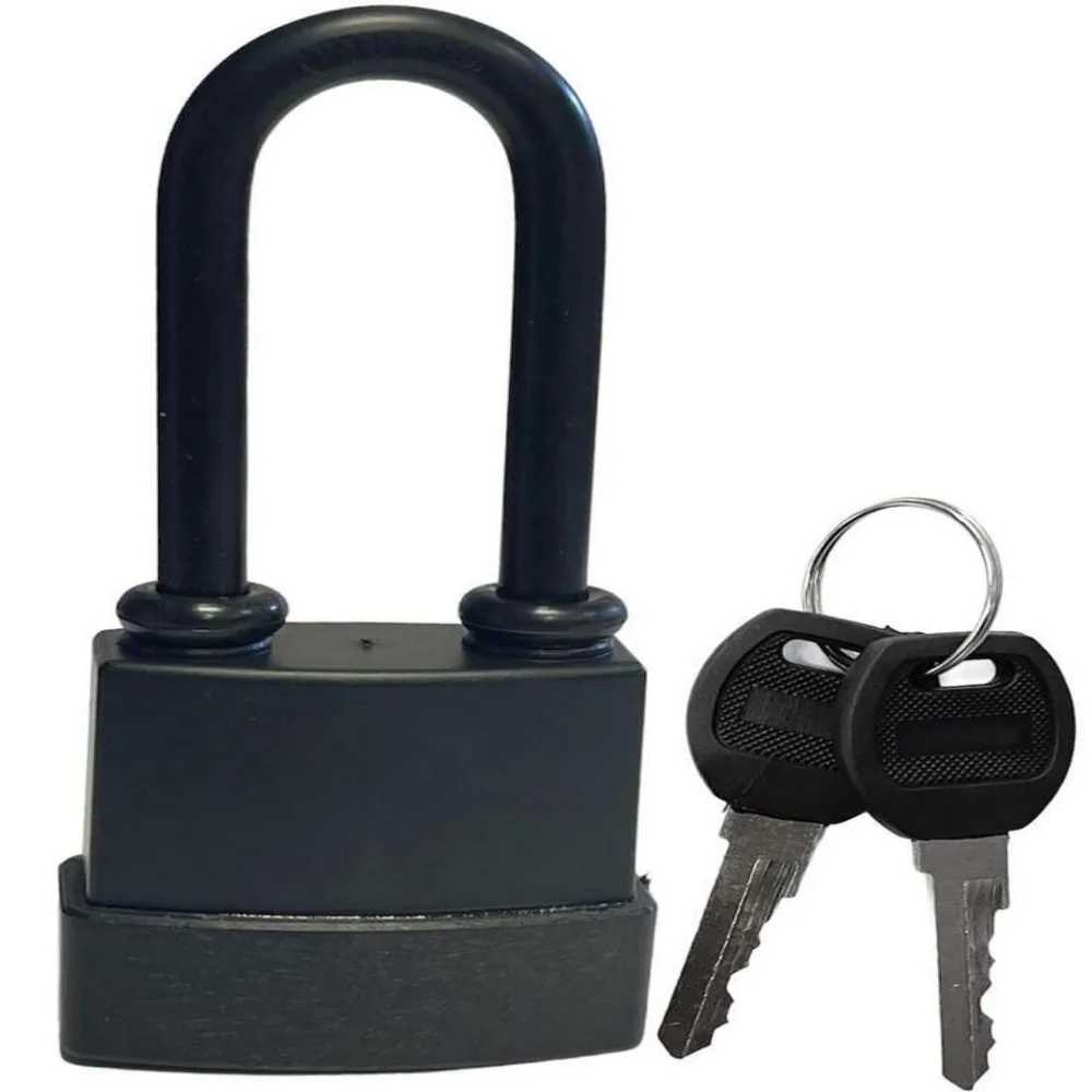 

Heavy Duty Padlock Long Shackle Waterproof Lock with Keys Anti-theft Anti-cut Security Outdoor Shed Padlock for Gym Garages