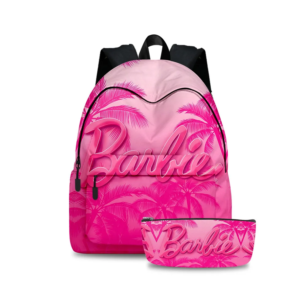 MINISO New Product Barbie Peripheral Movie Backpack Primary and Secondary School Students School Bag Pencil Case Two-piece Set