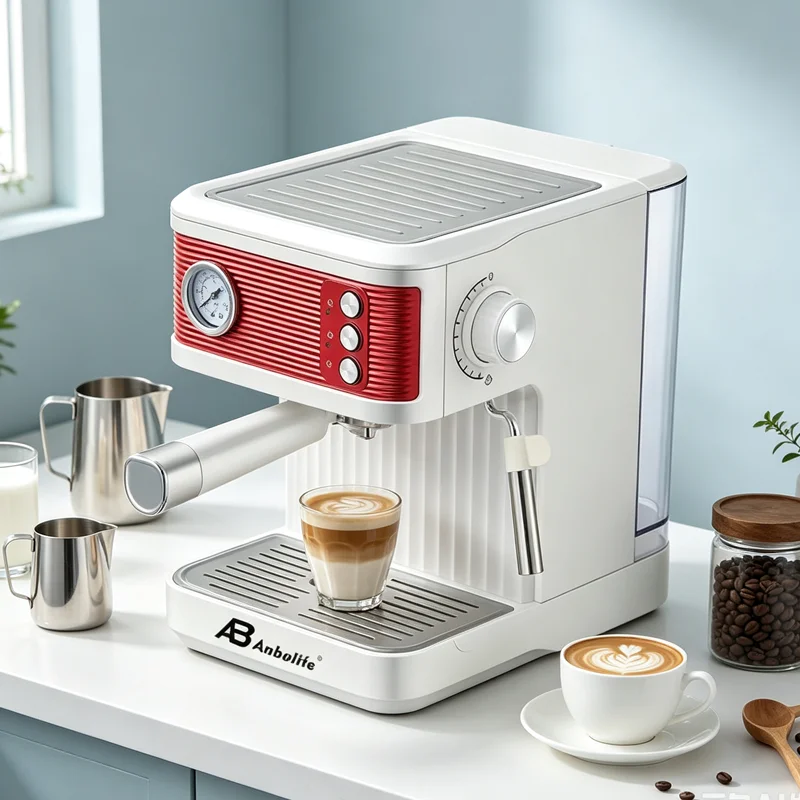 New Hot 20 bar Electric Two-Group Commercial Cappuccino  Espresso Machine Programmable  Pressure Detachable PP Water tank